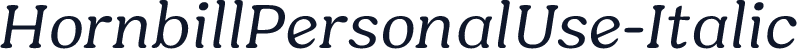 HornbillPersonalUse-Italic