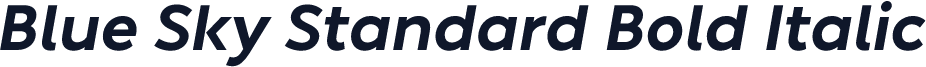 Blue Sky Standard Bold Italic