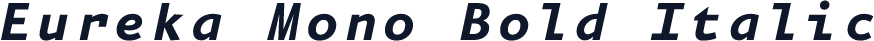Eureka Mono Bold Italic