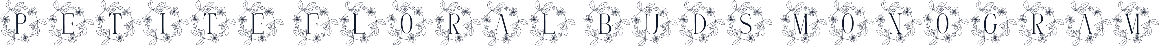 Petite Floral Buds Monogram