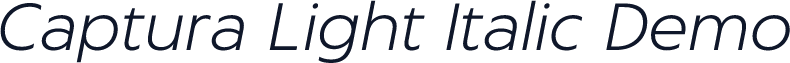 Captura Light Italic Demo