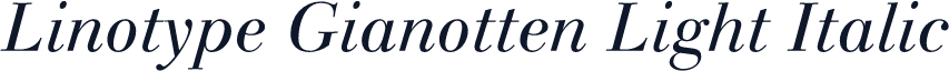Linotype Gianotten Light Italic