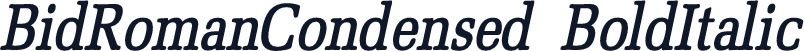 BidRomanCondensed  BoldItalic