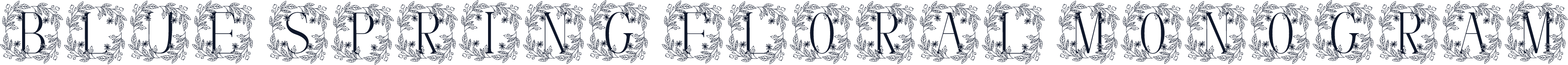 Blue Spring Floral Monogram