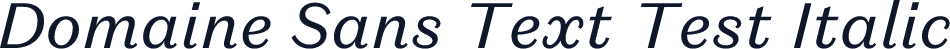 Domaine Sans Text Test Italic