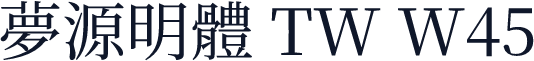 夢源明體 TW W45