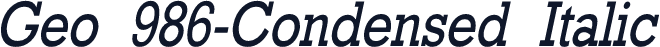 Geo 986-Condensed Italic