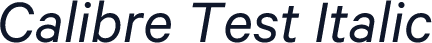 Calibre Test Italic