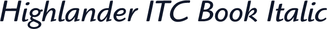 Highlander ITC Book Italic