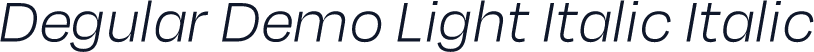 Degular Demo Light Italic Italic