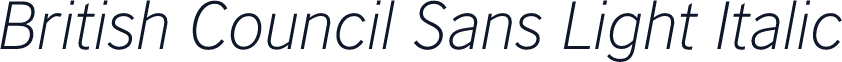 British Council Sans Light Italic
