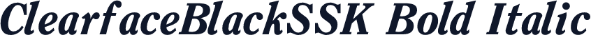 ClearfaceBlackSSK Bold Italic