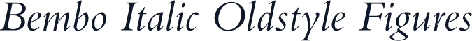 Bembo Italic Oldstyle Figures