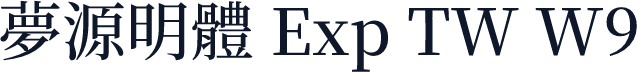 夢源明體 Exp TW W9