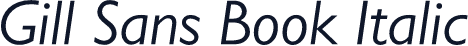 Gill Sans Book Italic