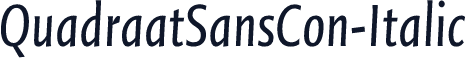 QuadraatSansCon-Italic