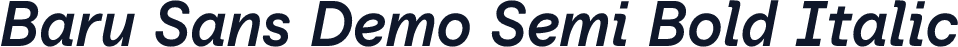 Baru Sans Demo Semi Bold Italic