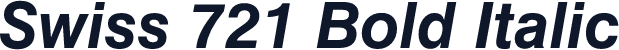 Swiss 721 Bold Italic