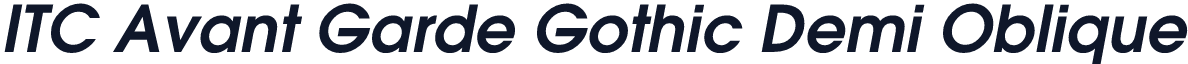 ITC Avant Garde Gothic Demi Oblique