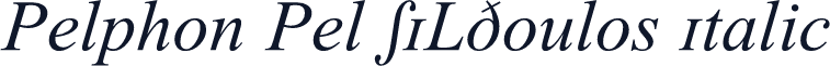 Pelphon Pel SILDoulos Italic