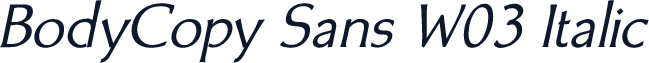 BodyCopy Sans W03 Italic