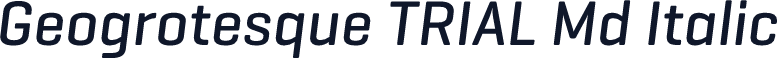 Geogrotesque TRIAL Md Italic