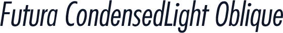 Futura CondensedLight Oblique