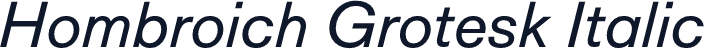 Hombroich Grotesk Italic