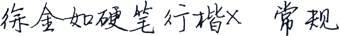 徐金如硬笔行楷X 常规