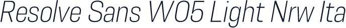 Resolve Sans W05 Light Nrw Ita