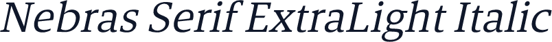 Nebras Serif ExtraLight Italic