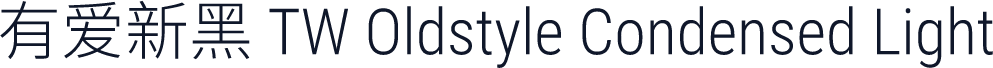 有爱新黑 TW Oldstyle Condensed Light