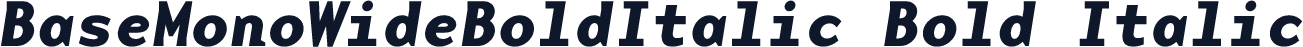 BaseMonoWideBoldItalic Bold Italic