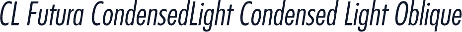 CL Futura CondensedLight Condensed Light Oblique