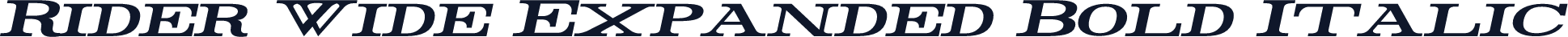 Rider Wide Expanded Bold Italic