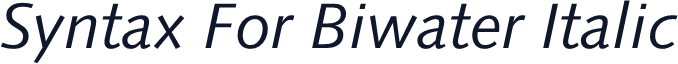Syntax For Biwater Italic