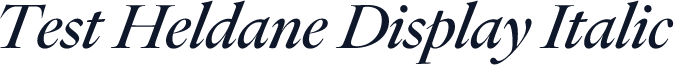 Test Heldane Display Italic