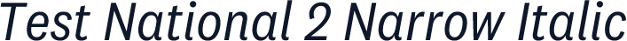 Test National 2 Narrow Italic
