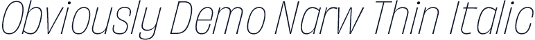 Obviously Demo Narw Thin Italic