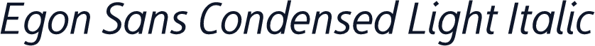 Egon Sans Condensed Light Italic