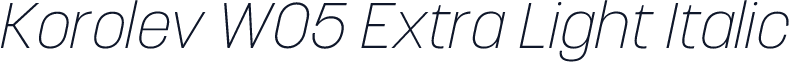 Korolev W05 Extra Light Italic