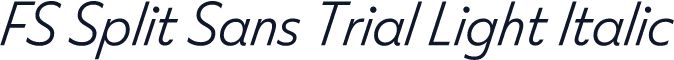 FS Split Sans Trial Light Italic
