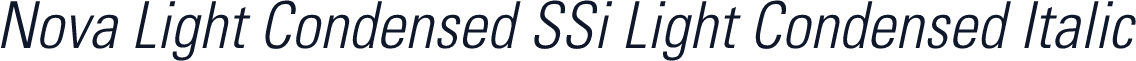 Nova Light Condensed SSi Light Condensed Italic
