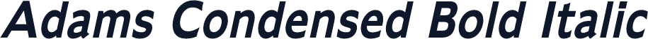 Adams Condensed Bold Italic