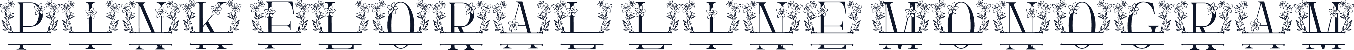 Pink Floral Line Monogram