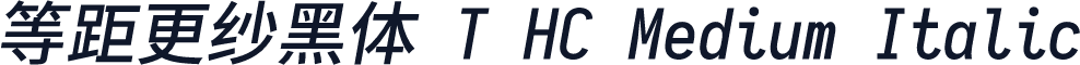 等距更纱黑体 T HC Medium Italic
