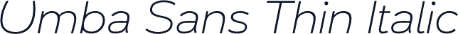Umba Sans Thin Italic