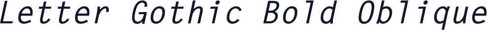 Letter Gothic Bold Oblique