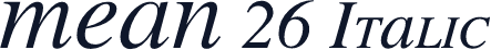 MEAN 26 Italic