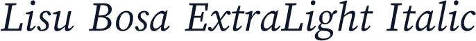 Lisu Bosa ExtraLight Italic